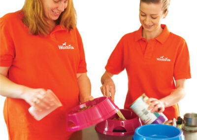 Preparing individual meals - for the pets staying at the resorts